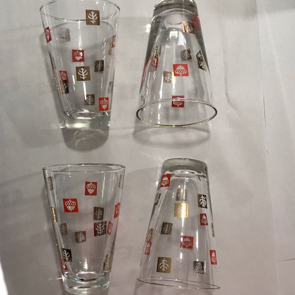4 Retro Mid Century Modern Tumblers Glasses - Picture 2 of 9